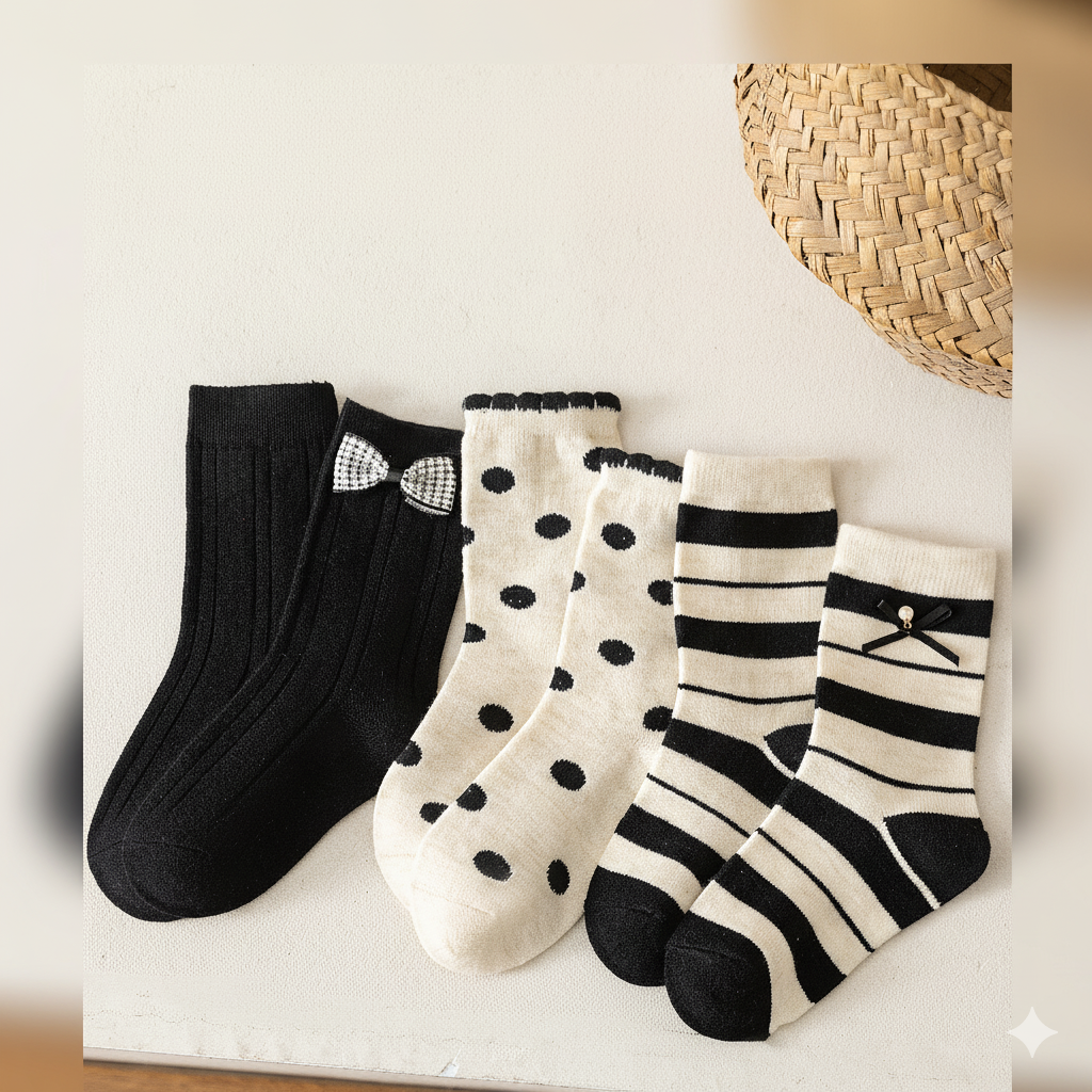 Wool Socks – Black and White